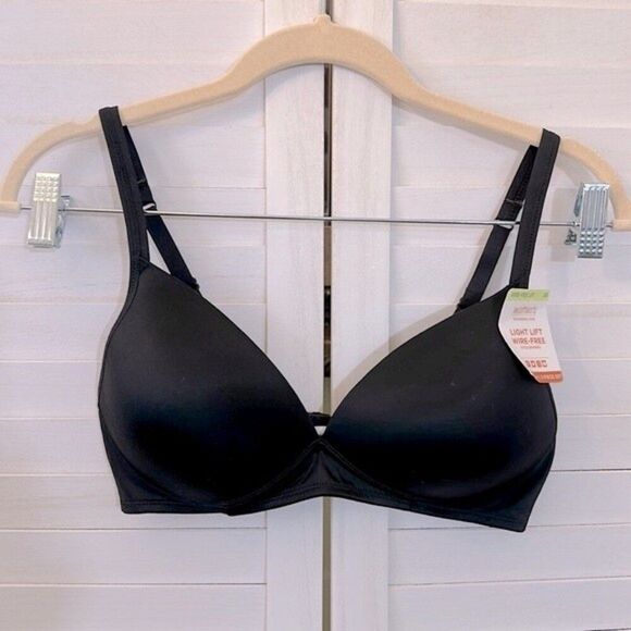 Warner's Bra 36B Black Elements Of Bliss Light Lift Wireless NWT - Picture 4 of 16